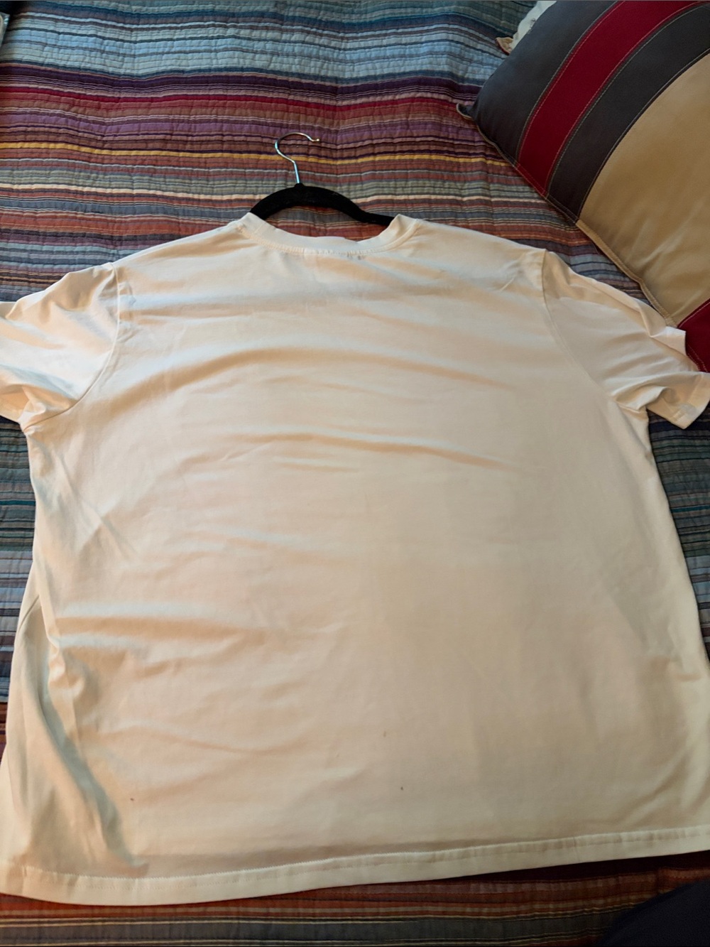 QUEEN OF SPARKLES Cream Short Sleeve Tee with Multicolored Sequin Hearts - Picture 6 of 7